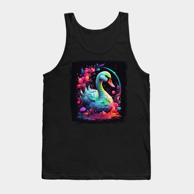 Swan in lake of colors Tank Top by Tiago Augusto